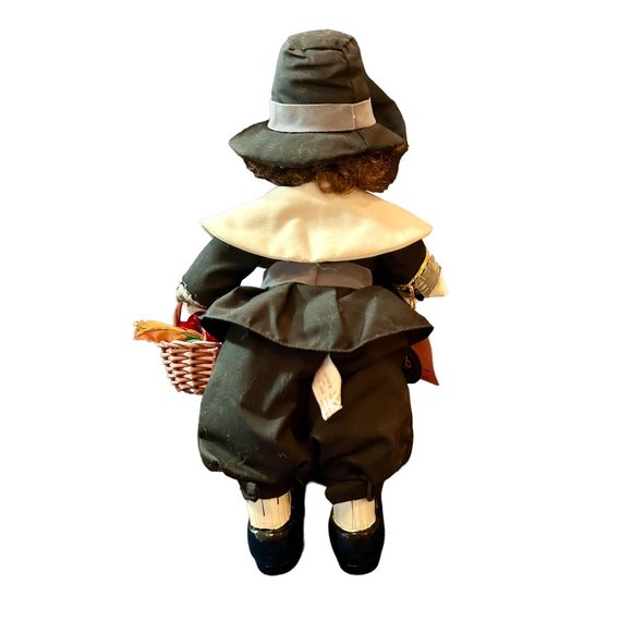 Winter Wonderland Porcelain Calendar Clown Pilgrim Doll - 12 inches Tall - Picture 6 of 9